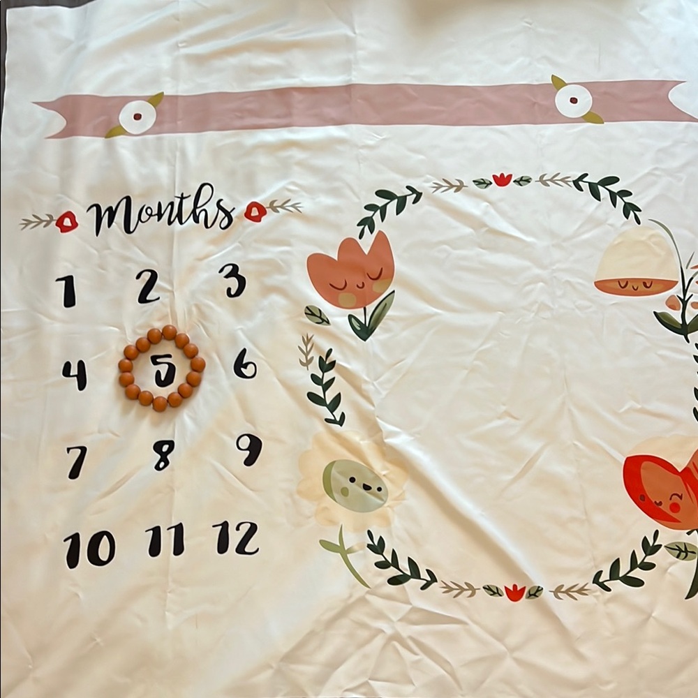 Baby Milestone Blanket with Floral Design